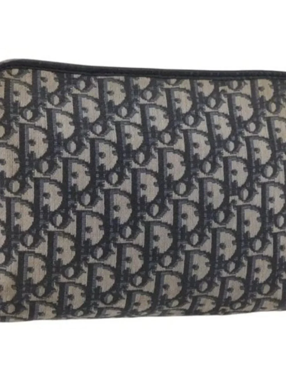 Christian Dior Trotter Canvas Clutch Bag Navy Auth 179986